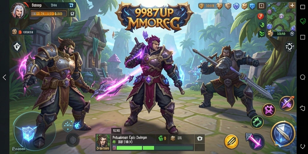 Tampilan layar gameplay dalam petualangan MMORPG yang seru.