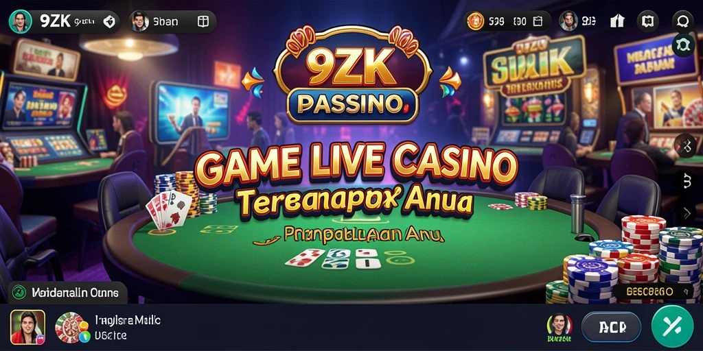 Tampilan gameplay Live Casino yang mendebarkan di 9ZK.