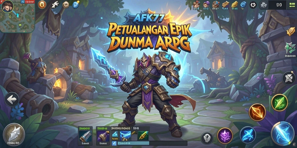 Screenshot utama AFK77 menampilkan aksi pertempuran seru dalam game ARPG.