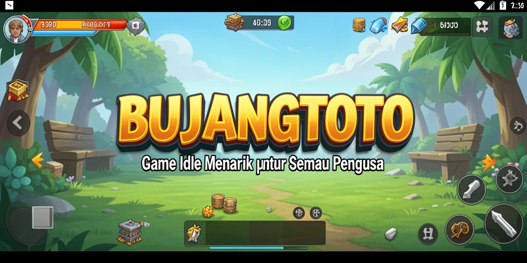 Screenshot gameplay BUJANGTOTO menunjukkan keseruan strategi Idle.