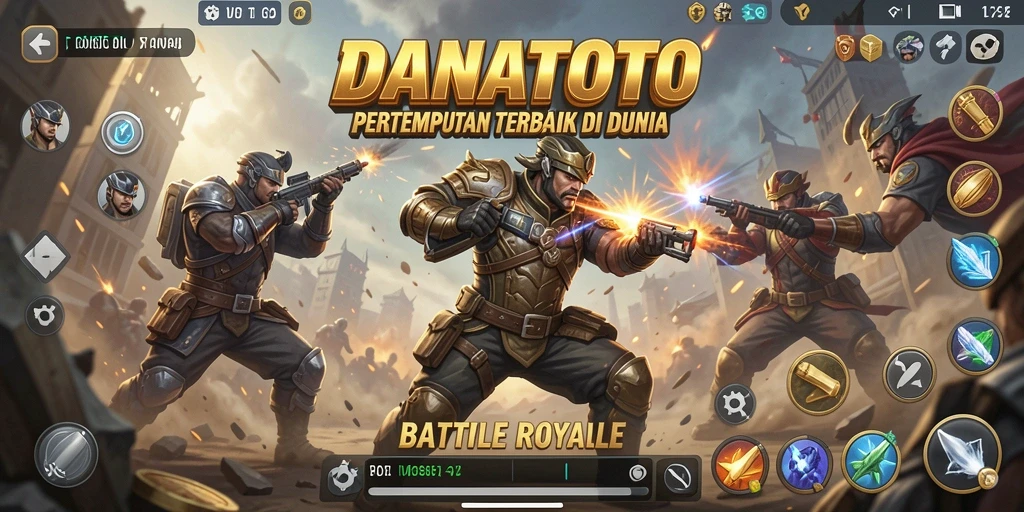 Tampilan gameplay seru dalam pertempuran Battle Royale yang mendebarkan.