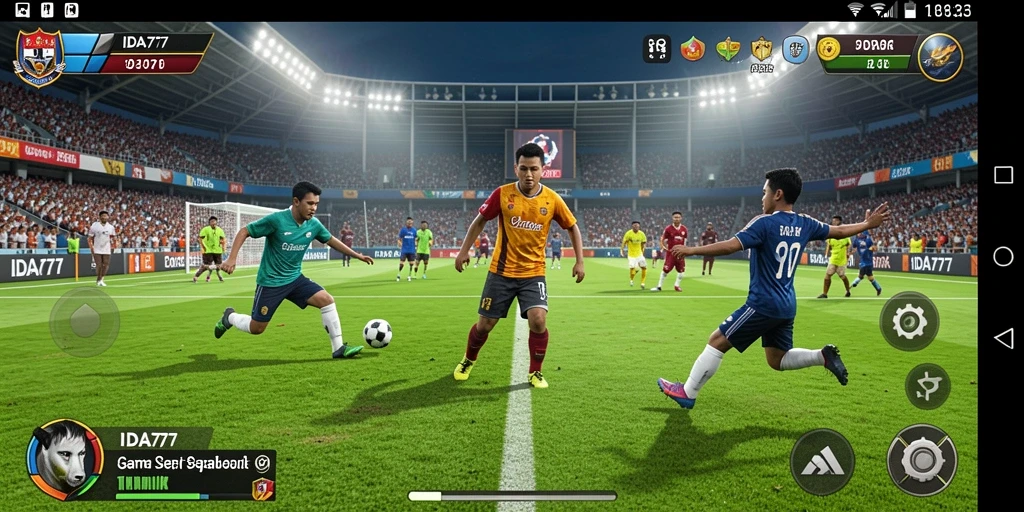 Tampilan dinamis dari pertandingan sepak bola dalam IDA777.