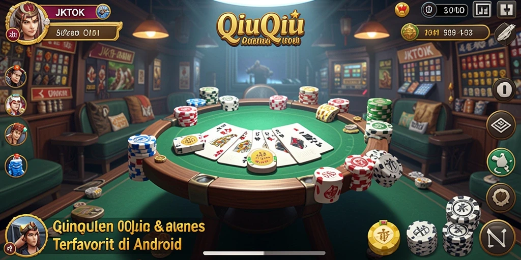Screenshot utama JKTOK menunjukkan gameplay QiuQiu yang seru.