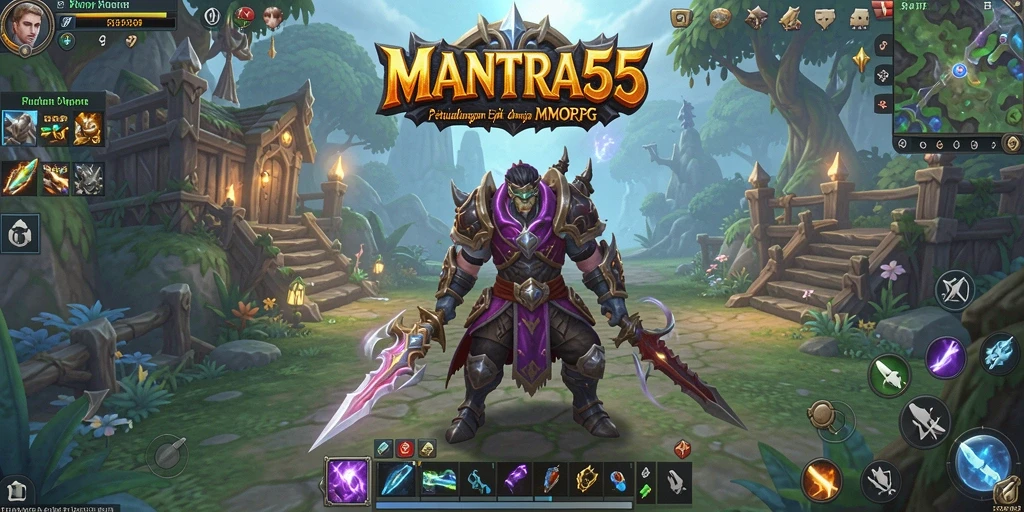 Tampilan gameplay menarik di dunia fantasi MANTRA55.