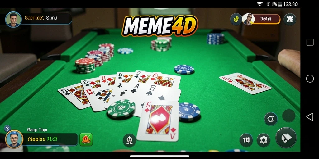 Tampilan seru gameplay Gaple dalam MEME4D.
