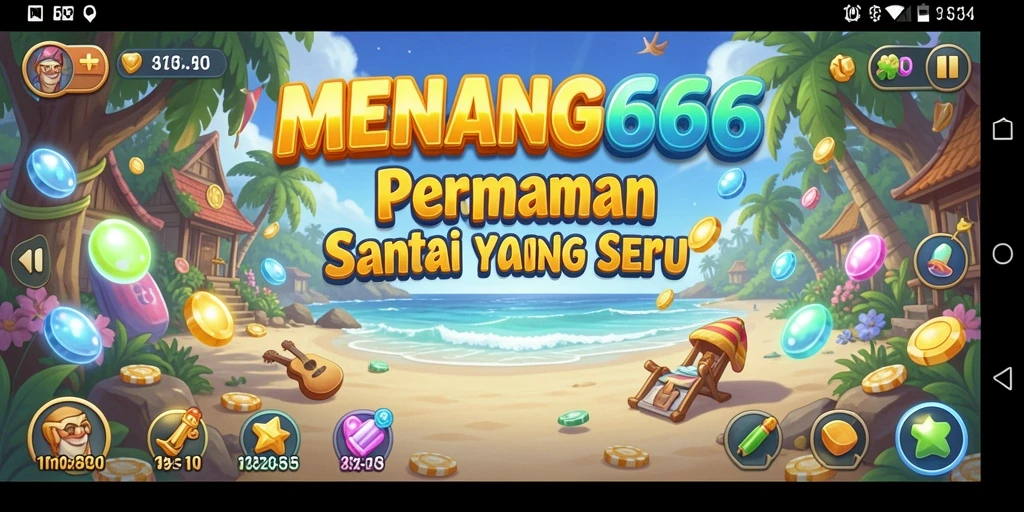 Tampilan gameplay MENANG666 yang ceria dan menyenangkan.