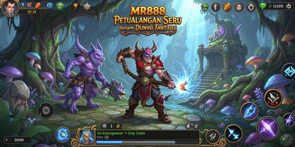 Tampilan gameplay seru di dunia petualangan yang menakjubkan.