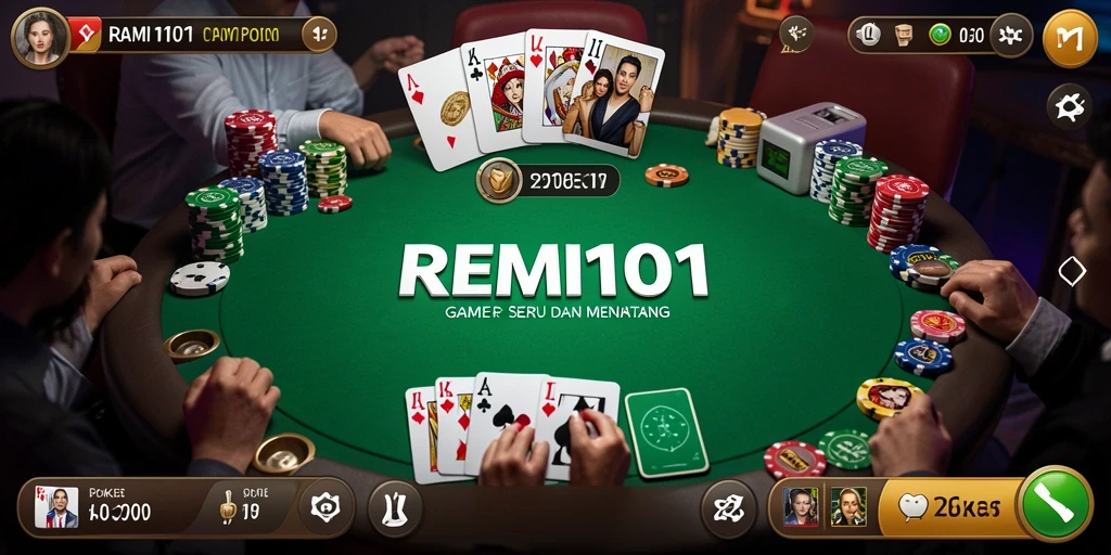 Tampilan grafis menarik dari gameplay poker di REMI101.