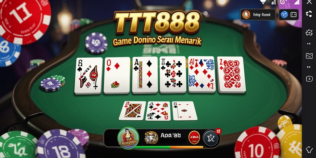 Tampilan gameplay Domino yang seru dan interaktif dalam TTT888.